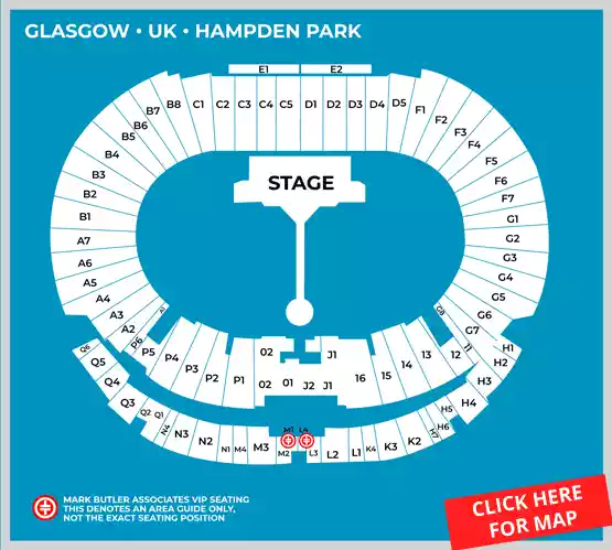 Seating map for Take That Glasgow Hampden Park, Saturday 13th June 2026 Premium VIP Hospitality