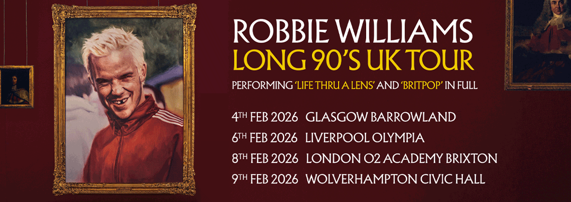 Robbie Williams 90's long tour UK Official VIP Hospitality